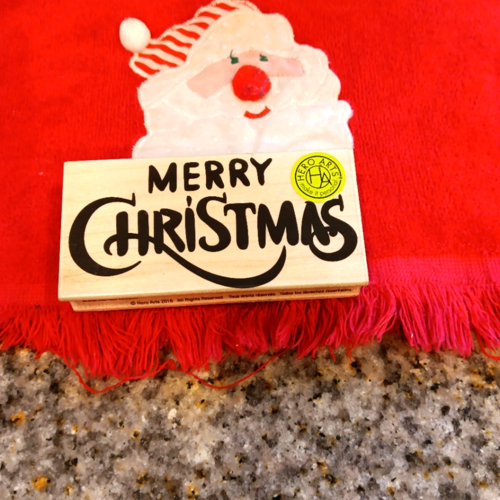 Hero Arts Merry Christmas Calligraphy Rubber Stamp